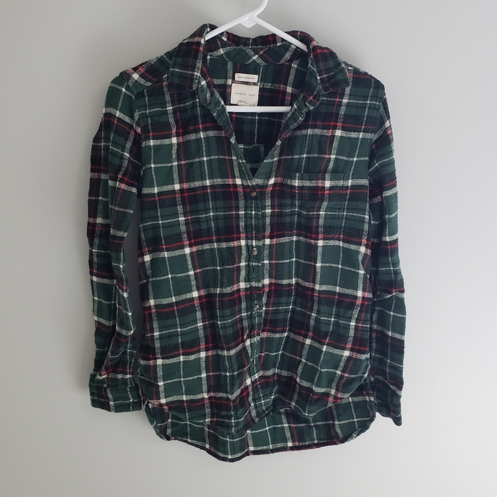 American Eagle Striped Flannel Sz M